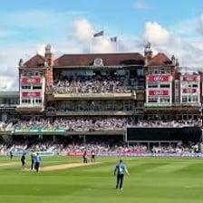 The Oval cricket ground in London prepared for a Test match.
