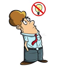 A cartoon illustration of a confused foolish person.
