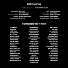 The acknowledgement credits displayed at the end of a film.