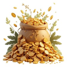 A large, abundant collection of objects overflowing from a container.