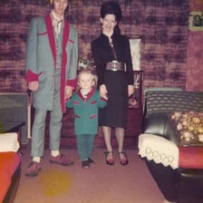 A photograph showing the characteristic style of a 1950s British Teddy Boy