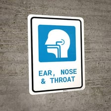 Students outside an ear, nose and throat hospital department