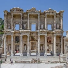 The ancient ruins of Ephesus, including the Library of Celsus.