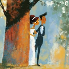 A couple running away to marry.