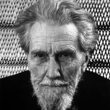 A portrait of the American poet Ezra Pound.