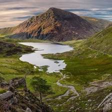 A green mountainous landscape in Wales