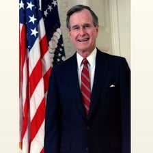 An official portrait of former US president George H. W. Bush.