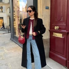 An elegant, stylish European fashion outfit