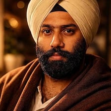 A Sikh person shown wearing a turban.