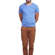 A person standing upright