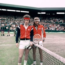 John McEnroe playing in a professional tennis match