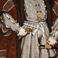 A historical Renaissance outfit showing a codpiece.