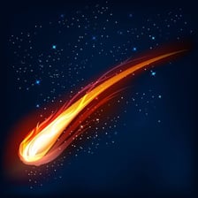 An asteroid shown travelling through space