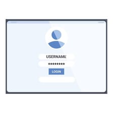 A login screen containing a username entry field.