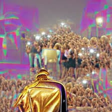 A celebrity receiving public recognition.