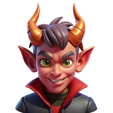 A fantasy illustration of a small mischievous imp