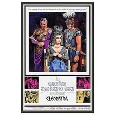 A poster or still from the 1963 film Cleopatra starring Elizabeth Taylor