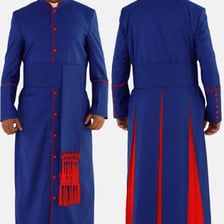 Religious priests wearing clerical robes