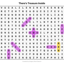 A word-search style illustration with a hidden sequence highlighted.