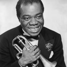 Portrait of jazz musician Louis Armstrong