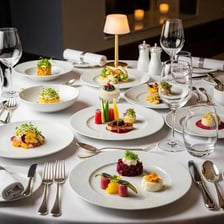 A selection of carefully prepared gourmet food