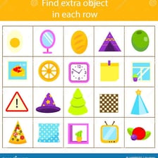 An educational illustration contrasting one unusual object with several ordinary ones.