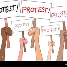 People demonstrating at a protest