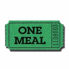 A meal voucher or luncheon ticket used to pay for food.