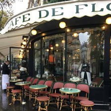 A counter in a Parisian-style bar or café