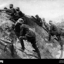 A military defensive trench.
