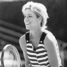 Chris Evert playing tennis.