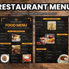 A restaurant menu listing different courses.