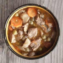 A bowl of thick French-style ragout stew.