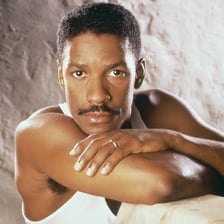 A portrait of actor Denzel Washington.