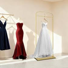 Formal robes displayed on a clothing rack
