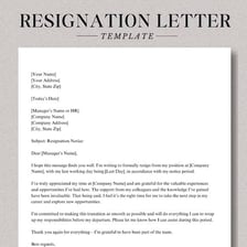 A written notice informing an employer that an employee is leaving.