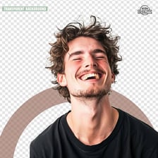 A person smiling with obvious delight.