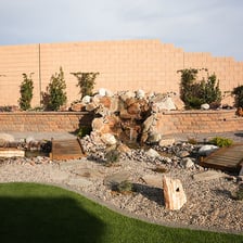 A Nevada landscape with the Las Vegas skyline in the distance.