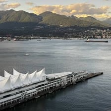 The Vancouver skyline viewed across the harbour