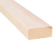 A standard rectangular wooden two-by-four timber plank