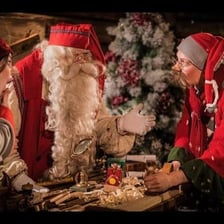A festive toy workshop scene associated with Lapland.