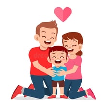 Illustration showing a mother and father as parents