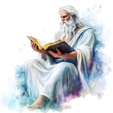 An elderly philosopher representing a wise sage.