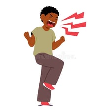 A simple illustration combining the ideas of being armed and agitated.
