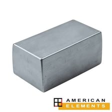 A solid ingot of zinc metal.