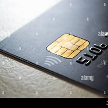 A payment credit card shown in close-up.