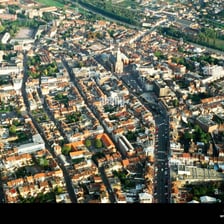 An aerial view of the city of Lens in northern France.