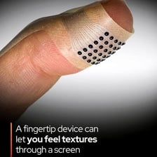 A hand feeling the surface of an object
