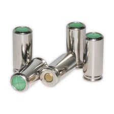 A blank ammunition cartridge designed for training or simulated firing.
