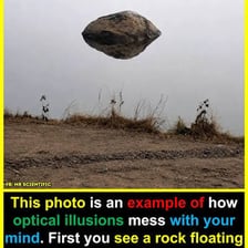 An object shown turning upside down.